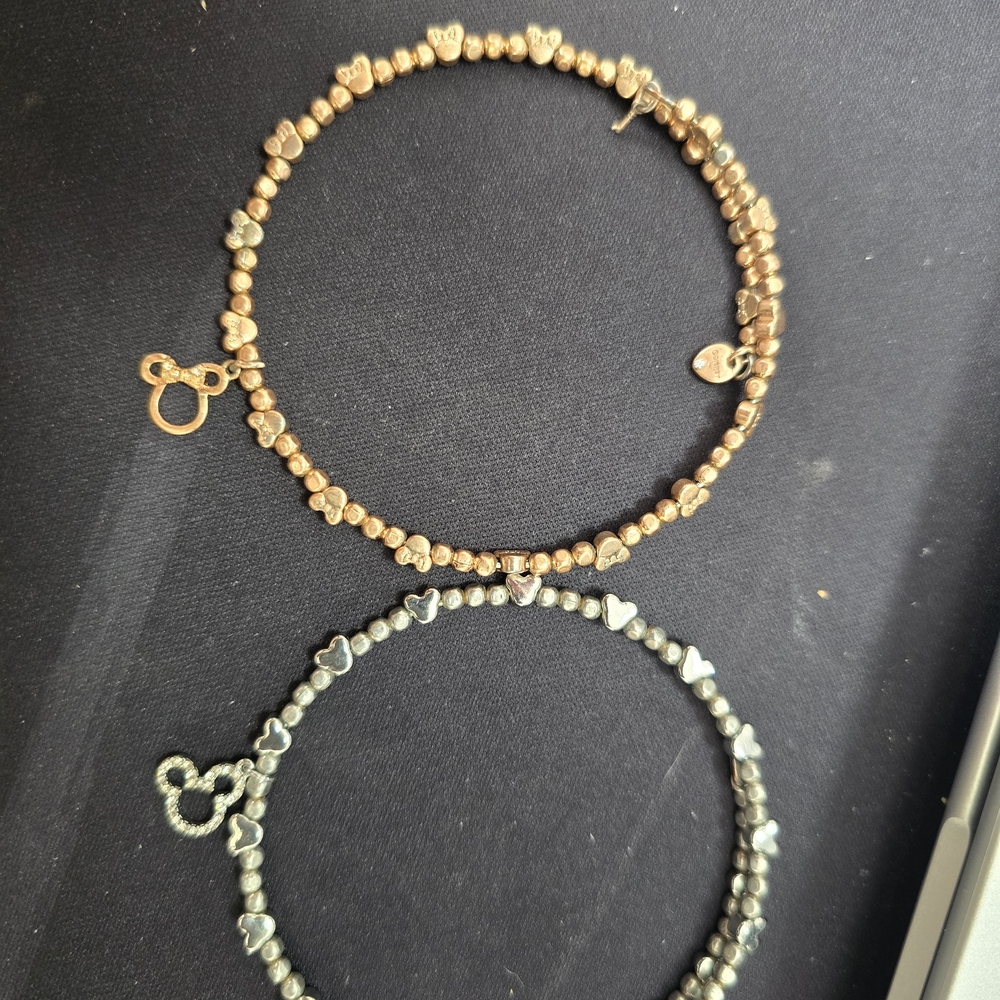Elegant Gold and Silver Heart Beaded Bracelets
